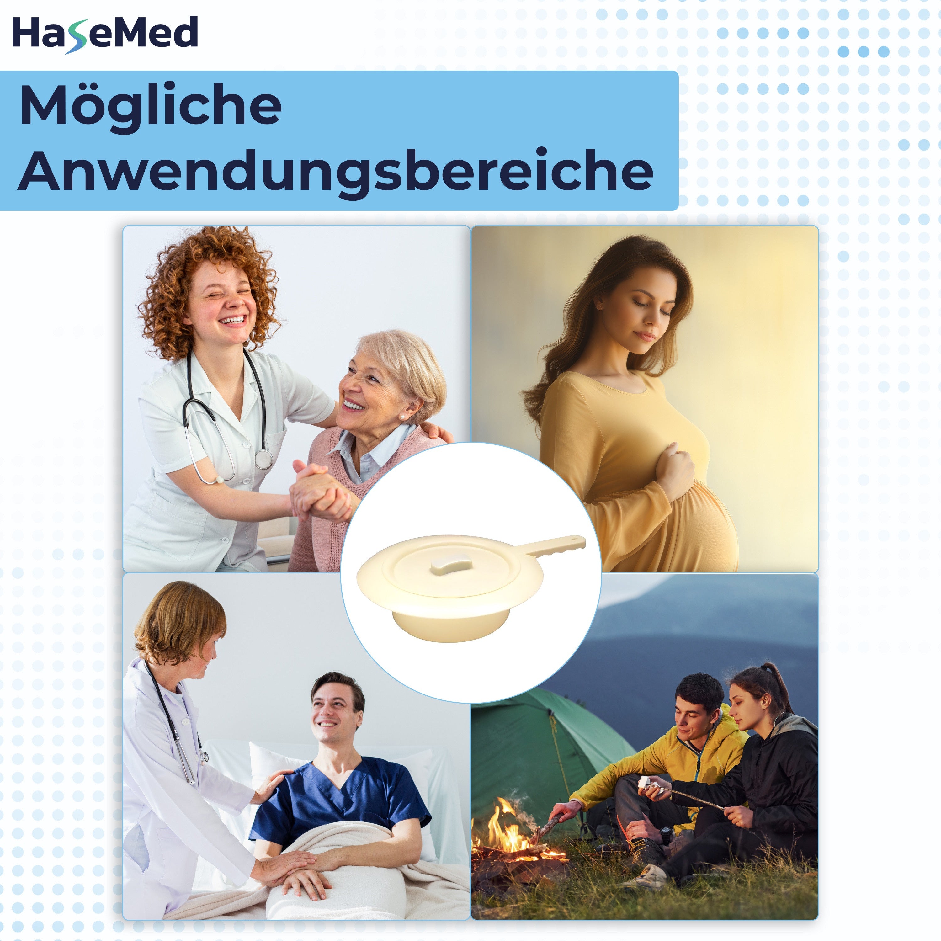 Bô vệ sinh HaseMed có nắp, nhựa 31 cm