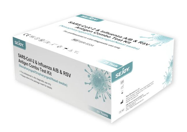 Sejoy Test combinato antigene Corona & Influenza A/B & RSV, 1 confezione = 25 pezzi