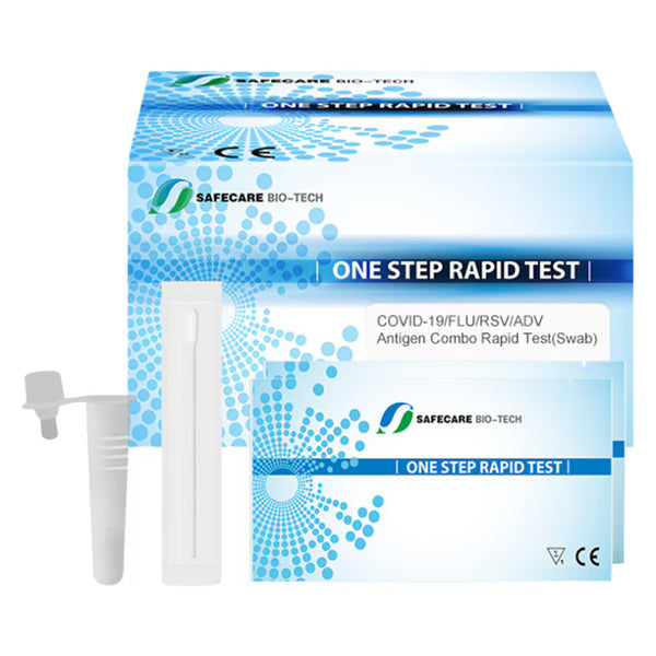 Safecare One Step Rapid Test 5in1 (Test rapido combinato antigene COVID-19/Influenza/RSV/ADV - Tampone) 25 pezzi