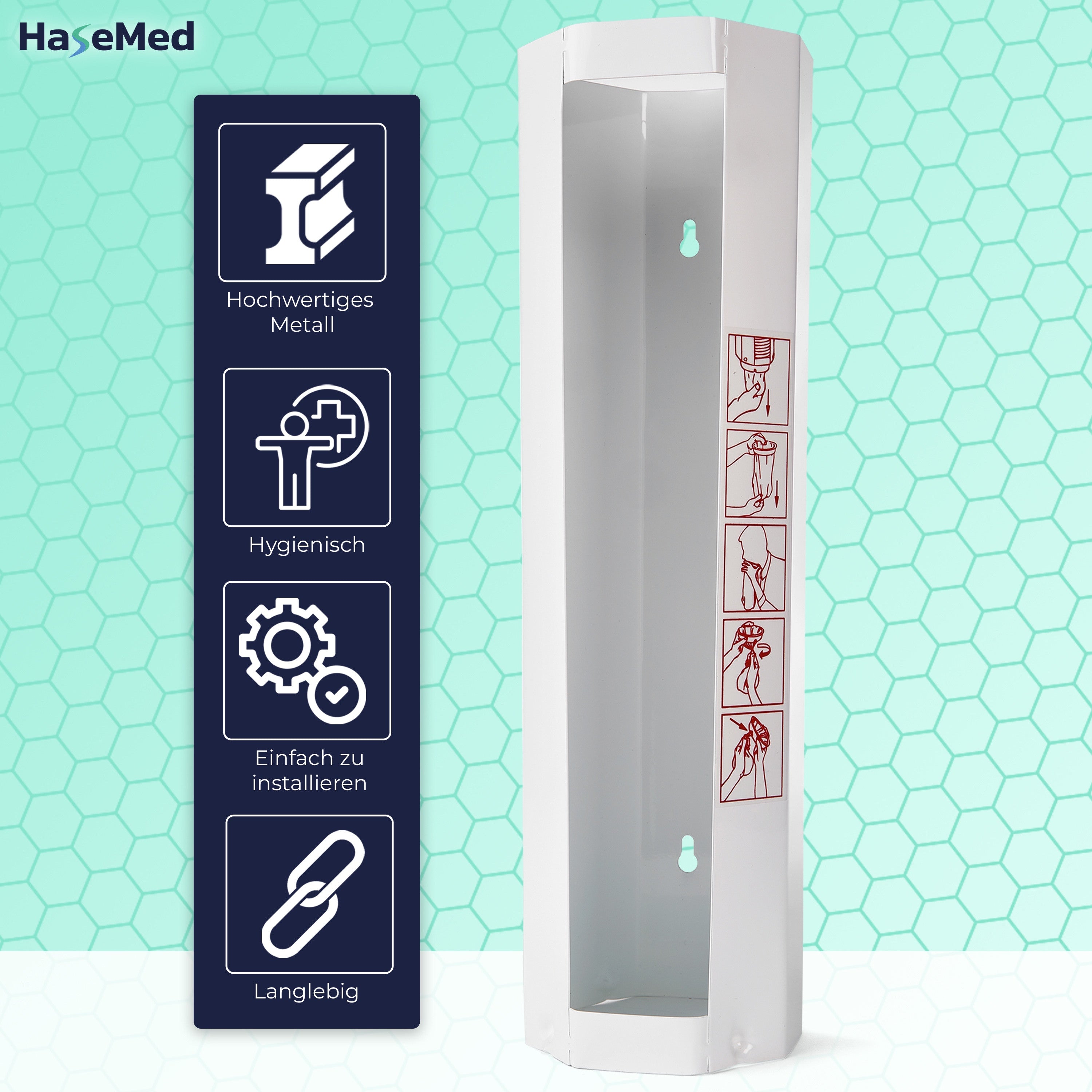 HaseMed Metalldispenser for oppkastposer størrelse: XL