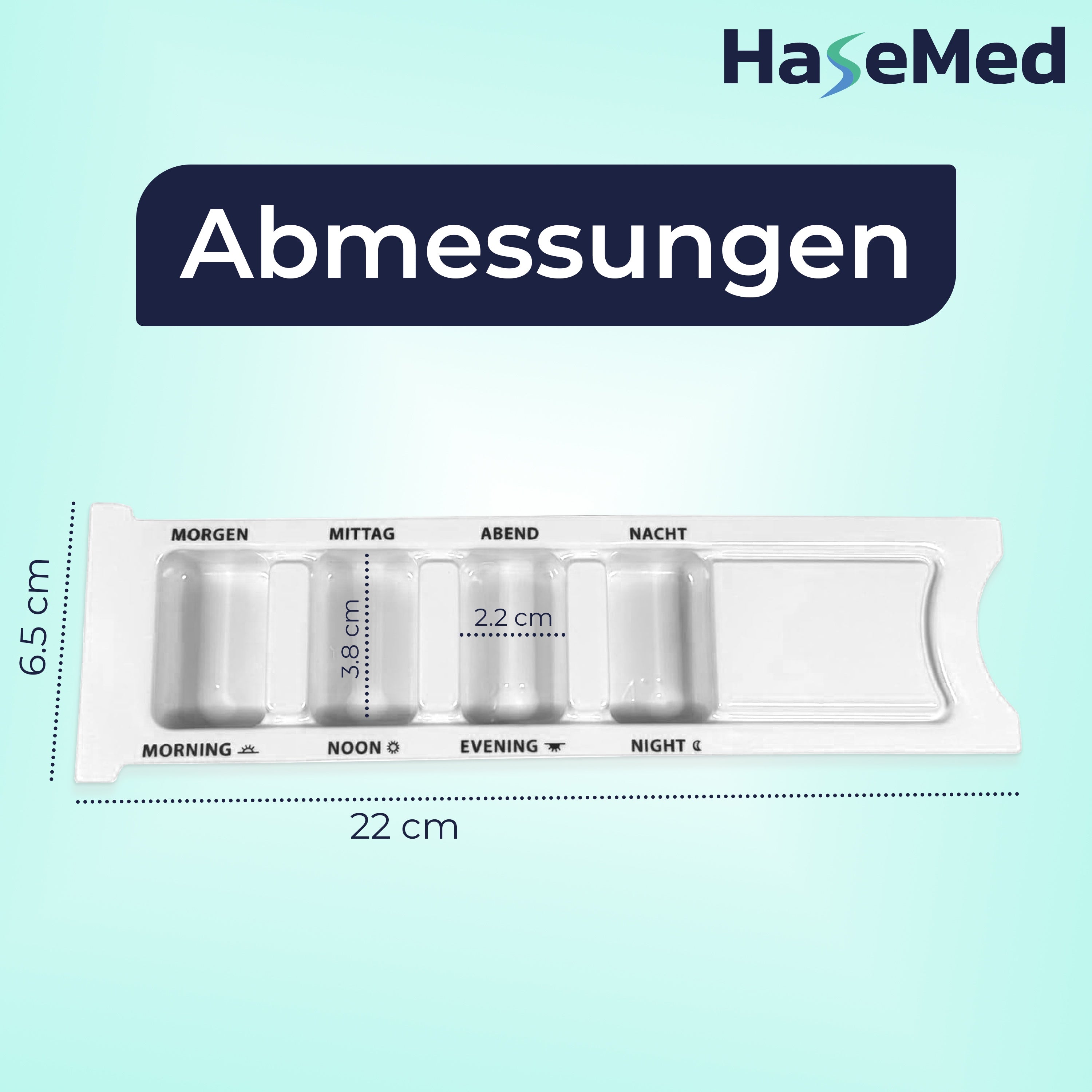 Hasemed Pill Organizer 4 Compartments, for 1 Day